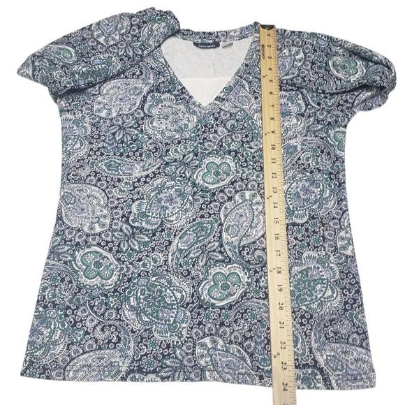 Basic Editions Floral Paisley Shirt Cotton Blend Sz S Retro Y2K Mallcore 2010s - Picture 6 of 7